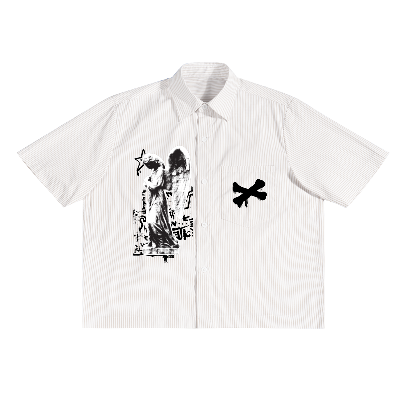Stripe Boxy Shirt angels fly
