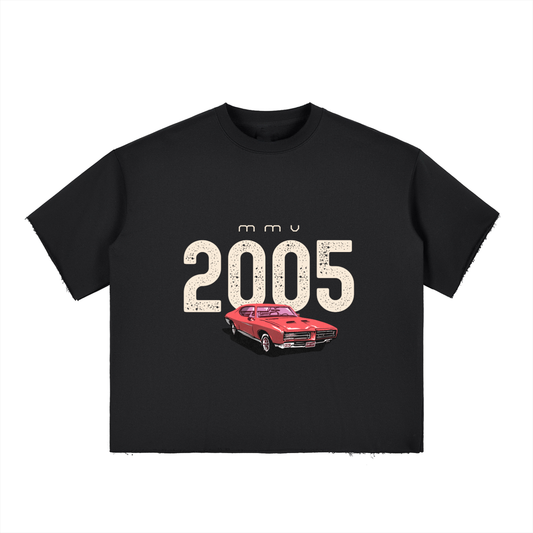 2005 mmv Boxy Half-Sleeve Raw-Edge T-Shirt
